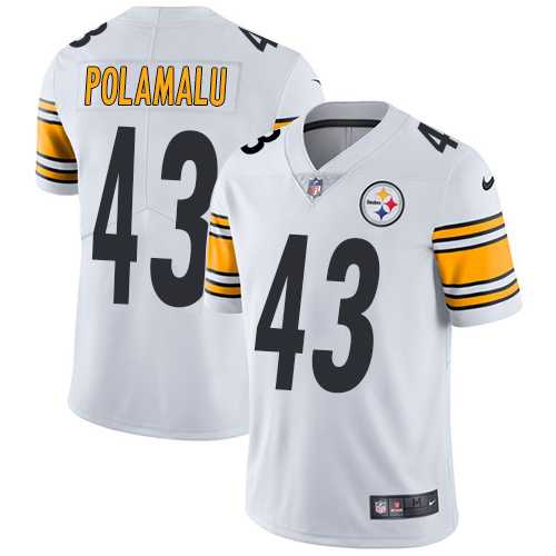 Nike Pittsburgh Steelers #43 Troy Polamalu White NFL Vapor Untouchable Limited Jersey,We sell and wholesale Nike Pittsburgh Steelers #43 Troy Polamalu White NFL Vapor Untouchable Limited Jersey on line form chian!